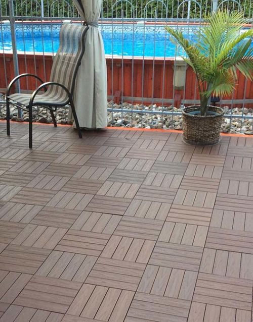 Composite Patio Tile Ezclip Roasted, Clip Together Outdoor Flooring