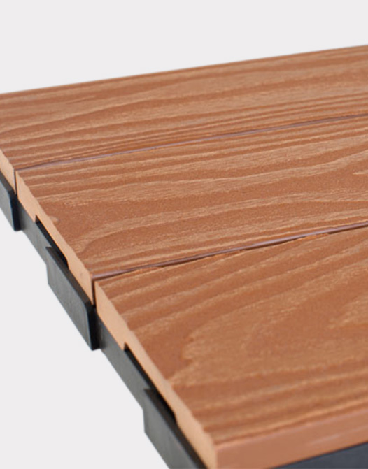 Composite Flooring Ezclip Natural Teak, Teak Wood Deck Tiles
