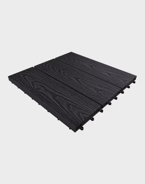 Composite deck tiles ezclip natural black