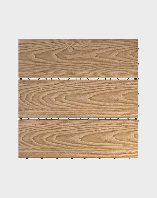 Composite deck tiles ezclip natural teak