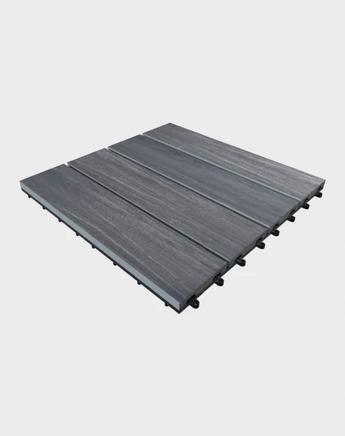 Composite deck tiles ezclip elite moon grey