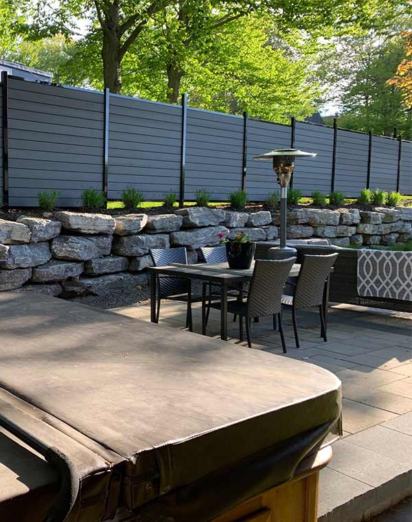 charcoal-boards-fence-outdoor-resistant-canadian-weather-frost-moisture-mildew-no-painting-heat-charcoal-dark-black-design-garden-privacy-noisy-neighbours-fence-panel-available-in-canada-kit-fence