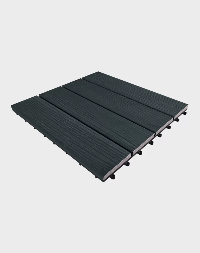 Composite deck tiles ezclip premium carbonized
