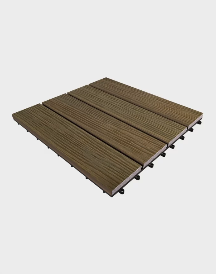 Composite deck tiles ezclip premium cocoa